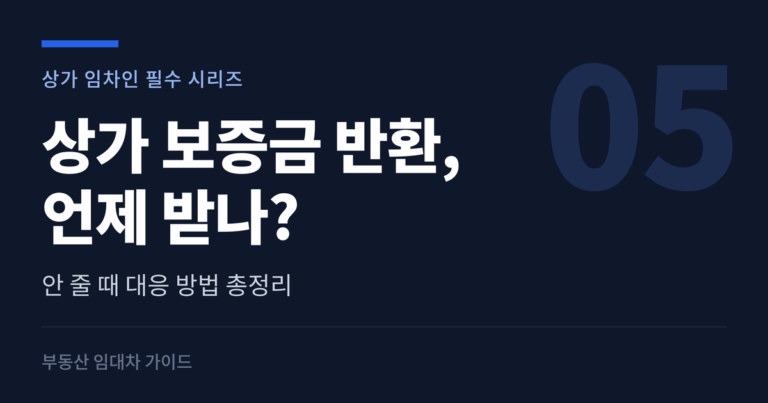 상가 보증금 반환 안내 대표 이미지